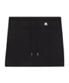Courrèges Logo-patch Drawstring-waist Miniskirt In Black