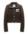 COURRÈGES LOGO-PATCH FAUX-LEATHER JACKET