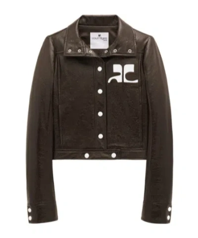 COURRÈGES COURRÈGES VINYL STRAIGHT HEM CROPPED JACKET