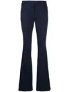 Courrèges Logo-patch Flared Trousers In Blau
