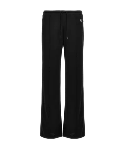 Courrèges Logo-patch Jersey Track Pants In Black