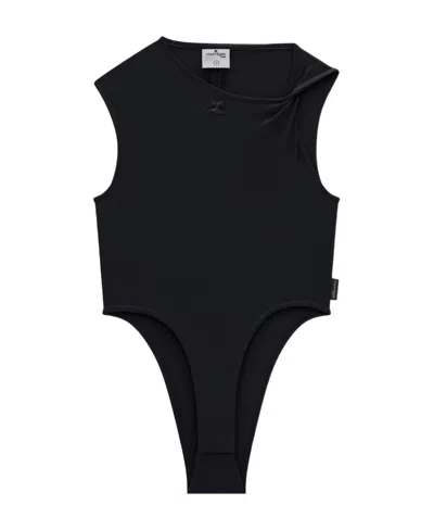 Courrèges Logo Patch Jumpsuit In Black