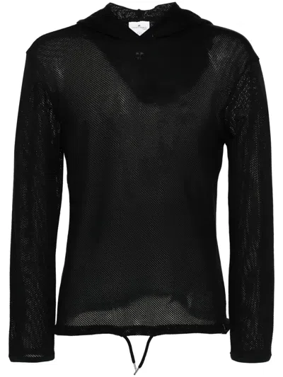 Courrèges Logo-patch Mesh Jumper In Black