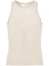 Courrèges Logo-patch Mesh Top In Neutrals