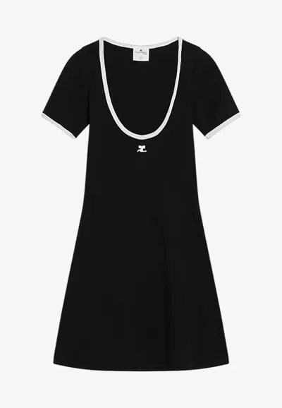 Courrèges Logo Patch Mini Dress