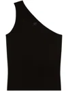 Courrèges Logo-patch One-shoulder Top In Black