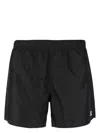 Courrèges Logo-patch Plain Swim Shorts In Black