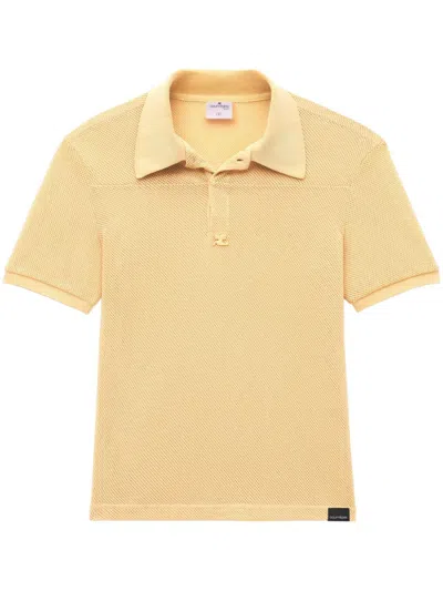 Courrèges Logo-patch Polo Shirt In Yellow