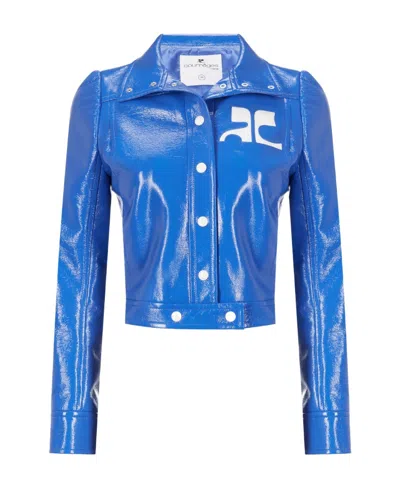 COURRÈGES COURRÈGES VINYL STRAIGHT HEM CROPPED JACKET