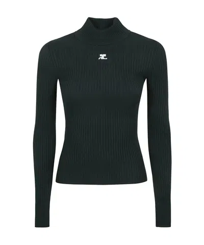 COURRÈGES COURRÈGES HIGH NECK KNITTED JUMPER