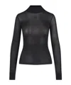 Courrèges Logo Embroidered High Neck Top In Black