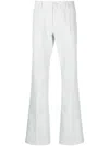 Courrèges Logo-patch Straight-leg Trousers In Grau