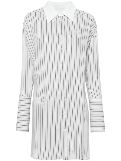 Courrèges Logo-patch Striped Shirt In Black