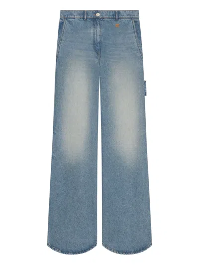 Courrèges Logo-patch Trousers In Blue