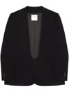 Courrèges Logo-patch Wool Blazer In Black