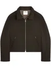 Courrèges Logo-patch Wool Jacket In Brown