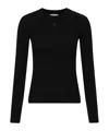 Courrèges Fitted Ribbed Sweater With Decorative Buttons In Black