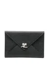 Courrèges Tejus Envelope-design Leather Card Holder In Black
