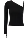 Courrèges Logo-plaque Stretch Top In Black