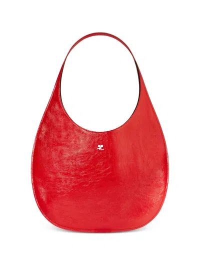 Courrèges Logo-plaque Tote Bag In Red