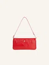 Courrèges Logo-plaque Zipped Pouch In Red