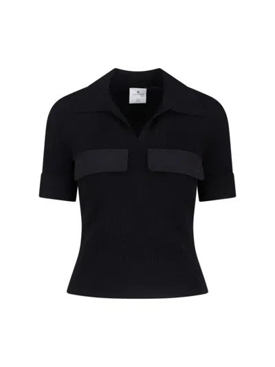 Courrèges Logo Polo Shirt In Black