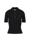 Courrèges Courreges Black Viscose Blend Polo Shirt Women In Black