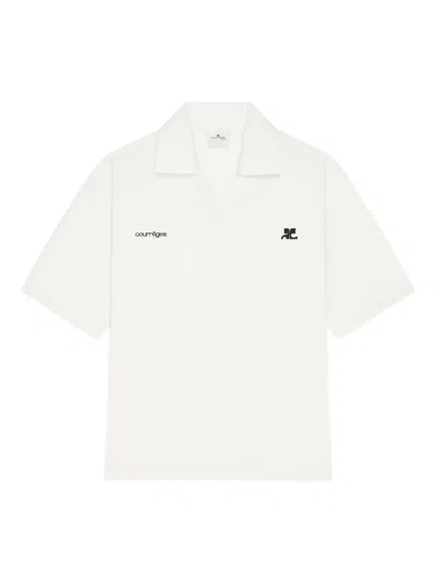 Courrèges Logo Polo Shirt In White