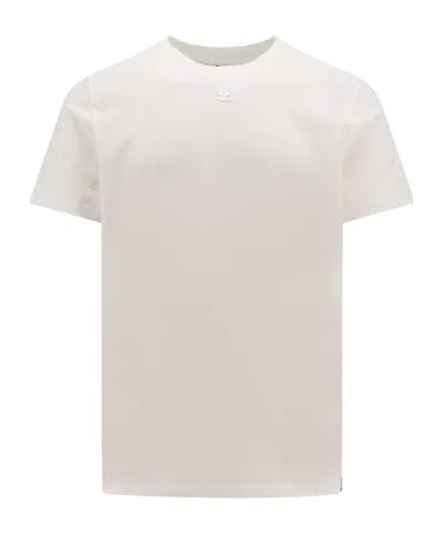 Courrèges Logo-print Cotton T-shirt In White
