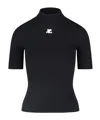 Courrèges Logo-print Knitted Top In Black