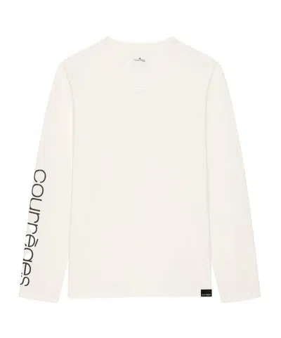 Courrèges Logo-print Long-sleeve T-shirt In Neutral