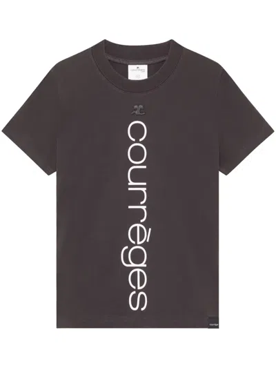 COURRÈGES LOGO-PRINT ORGANIC-COTTON T-SHIRT
