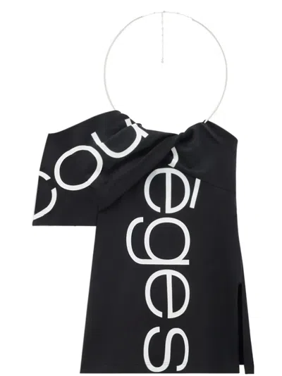 Courrèges Logo-print Organic-cotton Top In Black