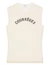 Courrèges Logo-print Sleeveless Top In Neutral