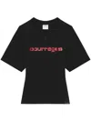 Courrèges Courreges Women Courreges Belted Printed Stone T-shirt In Black / Ruby
