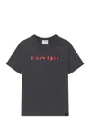 Courrèges Logo Printed Crewneck T-shirt In Grey