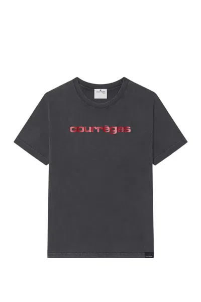 COURRÈGES LOGO PRINTED CREWNECK T-SHIRT