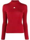 Courrèges Long-sleeved Ribbed Knit Jumper