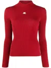 Courrèges Long-sleeved Ribbed Knit Jumper