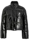 Courrèges Shiny Black Down Jacket In Black
