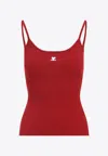 Courrèges Red Reedition Rib Knit Tank Top