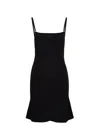 Courrèges Black Ribbed Minidress In Black