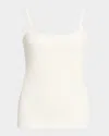 Courrèges Logo Ribbed Knit Tank Top In White