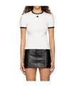 Courrèges Cotton T-shirt With Contrasting Logo Trim In White
