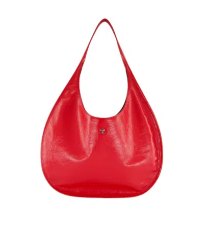 Courrèges Logo Shoulder Bag In Red