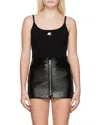 Courrèges Fitted Black Ribbed Tank Top With Subtle Logo In Black