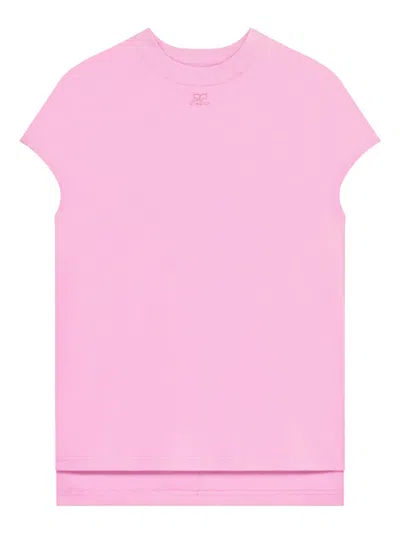 Courrèges Logo Solarized T-shirt In Pink