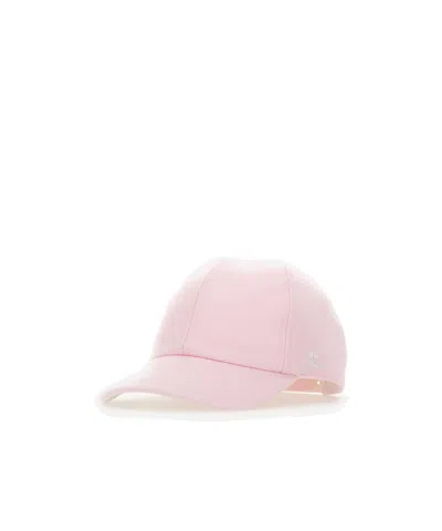 Courrèges Logo Strap Baseball Cap Headwear In Light Pink