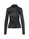 Courrèges Logo Embroidered High Neck Top In Black