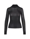 Courrèges Logo Embroidered High Neck Top In Black